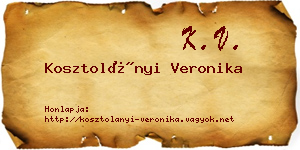 Kosztolányi Veronika névjegykártya